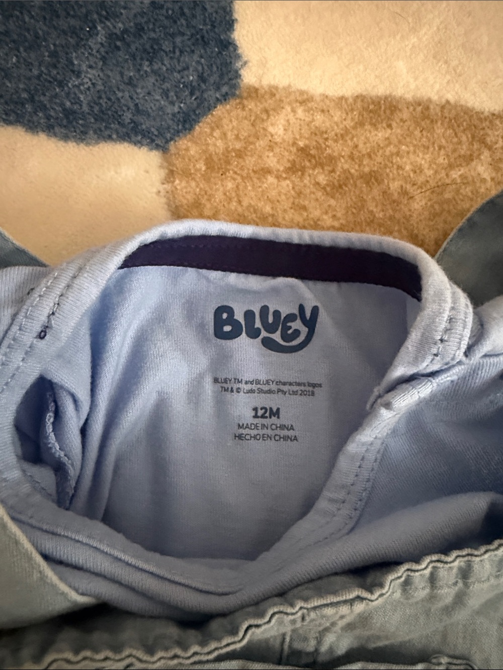 Bluey Light Blue Denim Dungaree One-Piece for Kids - Picture 4 of 4